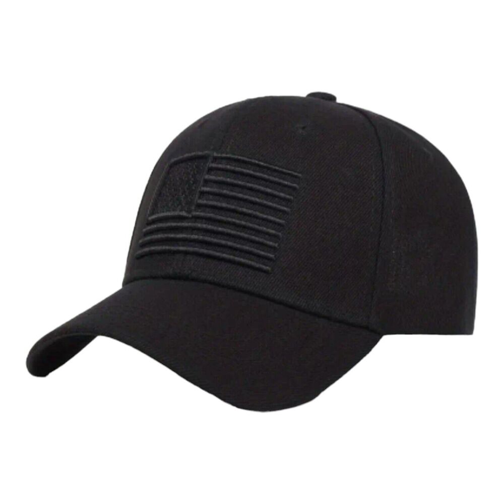USA American Flag Black Hat Adjustable Mens Trucker Baseball Military Snapback